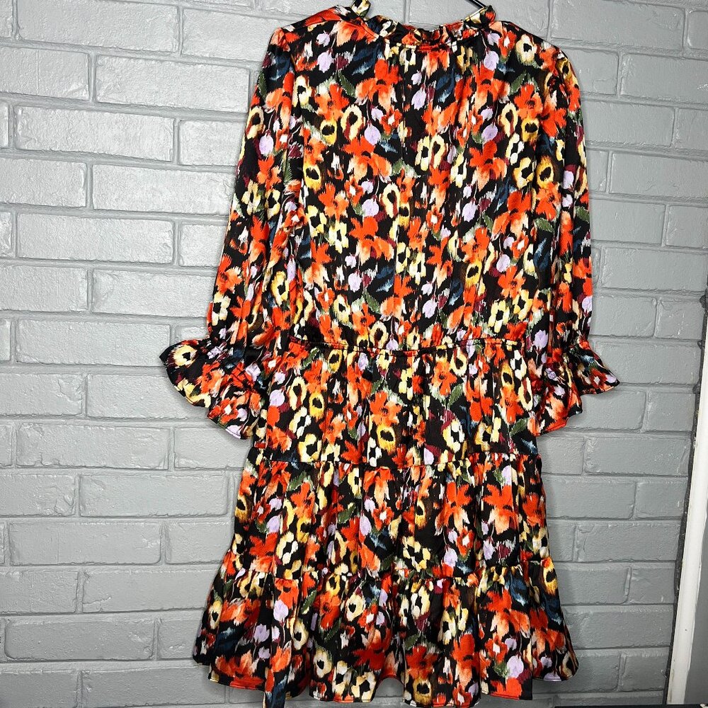 Entro Ruffle Multicolor Floral Mini Dress Size Large - Picture 12 of 16